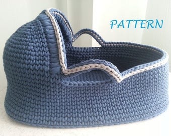 PDF Pattern for Crocheted Baby Moses Basket
