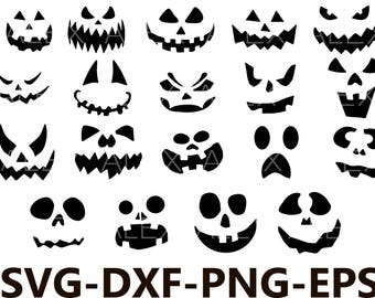 70% OFF, Pumpkin Faces Svg, Halloween png, eps, svg, dxf, Halloween Clipart, Halloween Svg Silhouettes, Silhouette Files, Cut Png File