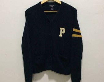 BIG SALE Vintage Polo Jeans Co. Ralph Lauren Big P Spellout Hip Hop Polo 92 P Wing Snow Beach Knit Sweater