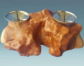 Wooden candlesticks, wooden candle holder, tree candle holder, turnes candlesticks, wooden decor, candles and holders, rustic candle holder