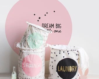 laundry basket , laundry fabric basket , toy basket , cotton hamper , cotton basket , home decor , nursery decor