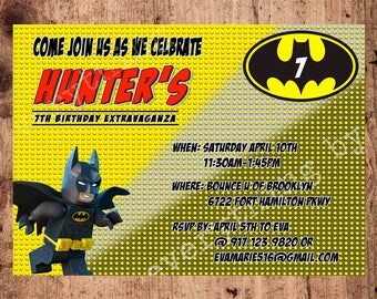 Personalized Batman Lego Invitation