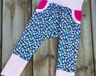 Maxaloones, Grow Pants, Pink Girl Grow Pants, Pantalon Evolutif, Baby Pants, Toddler Pants, Maxaloons, Pantalons Bébé, Grow With Me Pants