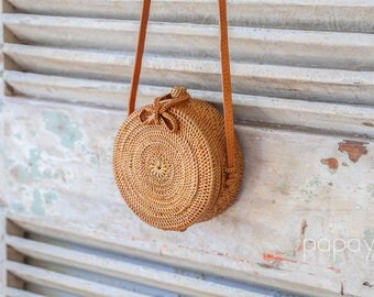 Basket Bag, Round Bag, Straw Bag, Rattan Basket Bag, Woven Bag, Picnic Basket, Round Basket Bag, Market Basket, Shoulder Bag, Woven Basket