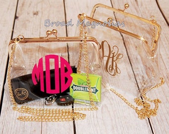 Clear Clutch Cross Body Purse Football NFL NCAA Stadium Approved - Monogrammed / Personalized