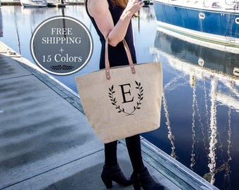 FREE SHIPPING Set of Monogrammed Bridesmaid Bags, Tote Bags for Bridesmaids, Bridesmaids Totes, Bridesmaids Gifts on a Budget