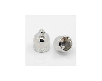Cabochon / cord 7 x 10 mm - set of 10 - Platinum tip