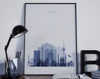 Tehran Art Tehran Watercolor Tehran Multicolor Tehran Wall Art Tehran Wall Decor Tehran Home Decor Tehran City Tehran Skyline Tehran Print