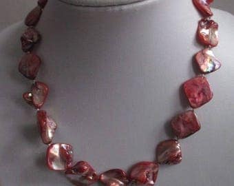 Stunning vintage lacquered Agate Necklace lobster claw clasp