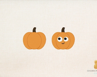Pumpkin - pumpkin with face - mini embroidery - small embroidery - instant download machine embroidery design