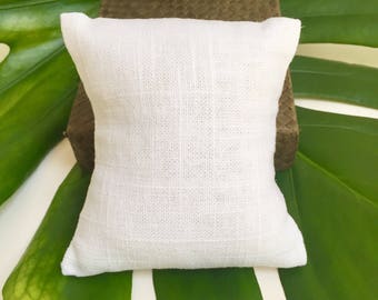 White Linen Pillow for Stack Bracelets