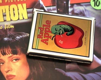 Red Apple Cigarette Case with built in lighter. Pulp Fiction cigarette case