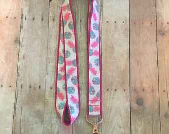 Lanyards, Pineapple lanyard, Back to School, Badge Clip, ID Holder, Pineapples