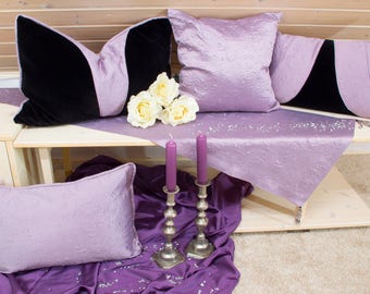 Elegant pillow/Cushion cover 60 x 40 velvet black lilac