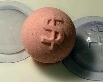 Sphere dollar 60 mm bath bomb mold, sphere dollar set of 2 mold, bath bomb molds, sphere dollar bomb mold