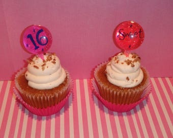 Sweet 16 Cupcake Picks - Set of 12
