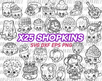 shopkins svg, clipart, vector, png, eps, dxf, cut files, decal, vinyl, stencil, iron on, silhouette, cut cartoon,