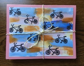Set of 10 Colorful Bicycle Cards with Envelopes