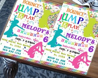Trampoline Party Invitation - Bounce House Invitation - Jump Invitation - Trampoline Invitation - Trampoline Birthday Invitation