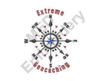 Compass - Machine Embroidery Design, Geocaching
