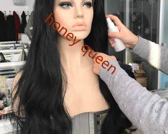 Long Natural Black Full lace wigs Brazilian lace front human hair wigs for black women 150% density