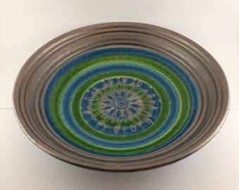 Large Bitossi Ceramic Bowl by Aldo Londi for Rosenthal Netter, Mid Century Modern Italian