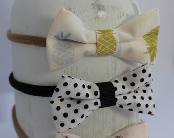 Baby Headband, Toddler Headband, Baby Bow Headband, Baby Bows, Fabric Hair Bow, Nylon Headbands, Baby Shower Gifts