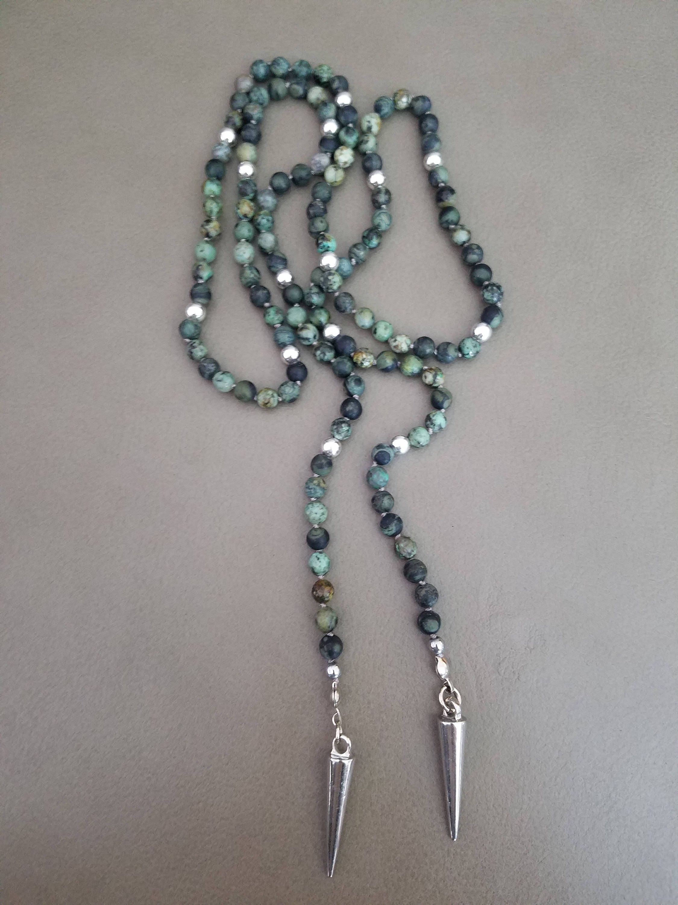 Long Gemstone Necklace Long Beaded Necklace Colorful Bead