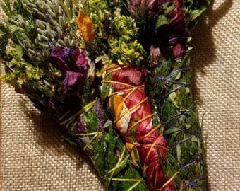 Beautiful mini floral smudge stick 3 pack