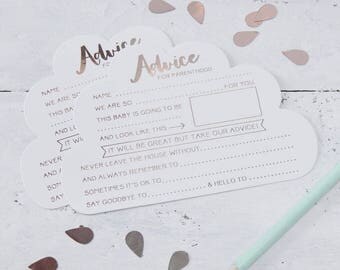 Hello World Advice Cards, Baby Shower, Baby Shower Game, Baby Shower Advice, Rose Gold Advice For The Parents Cards, 10 Pack