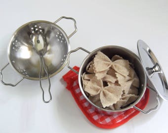 Felt Noddles. Felt Pasta set. Whole Wheat Bow-Tie Pasta. Farfalle felt pasta. Pretend Play
