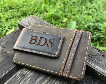 Personalized Leather Money Clip, Money Clip, Leather Money Clip, Leather Wallet, Groomsman Gift, Groomsmen gifts
