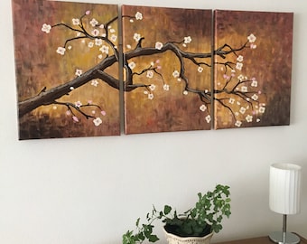 Branch - original abstract acrylic painting on canvas