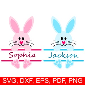 Download Easter Bunny Split Monogram Frame for Girls SVG file and ...