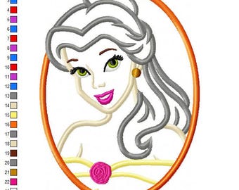 Belle Cameo Applique Embroidery Design - INSTANT DOWNLOAD