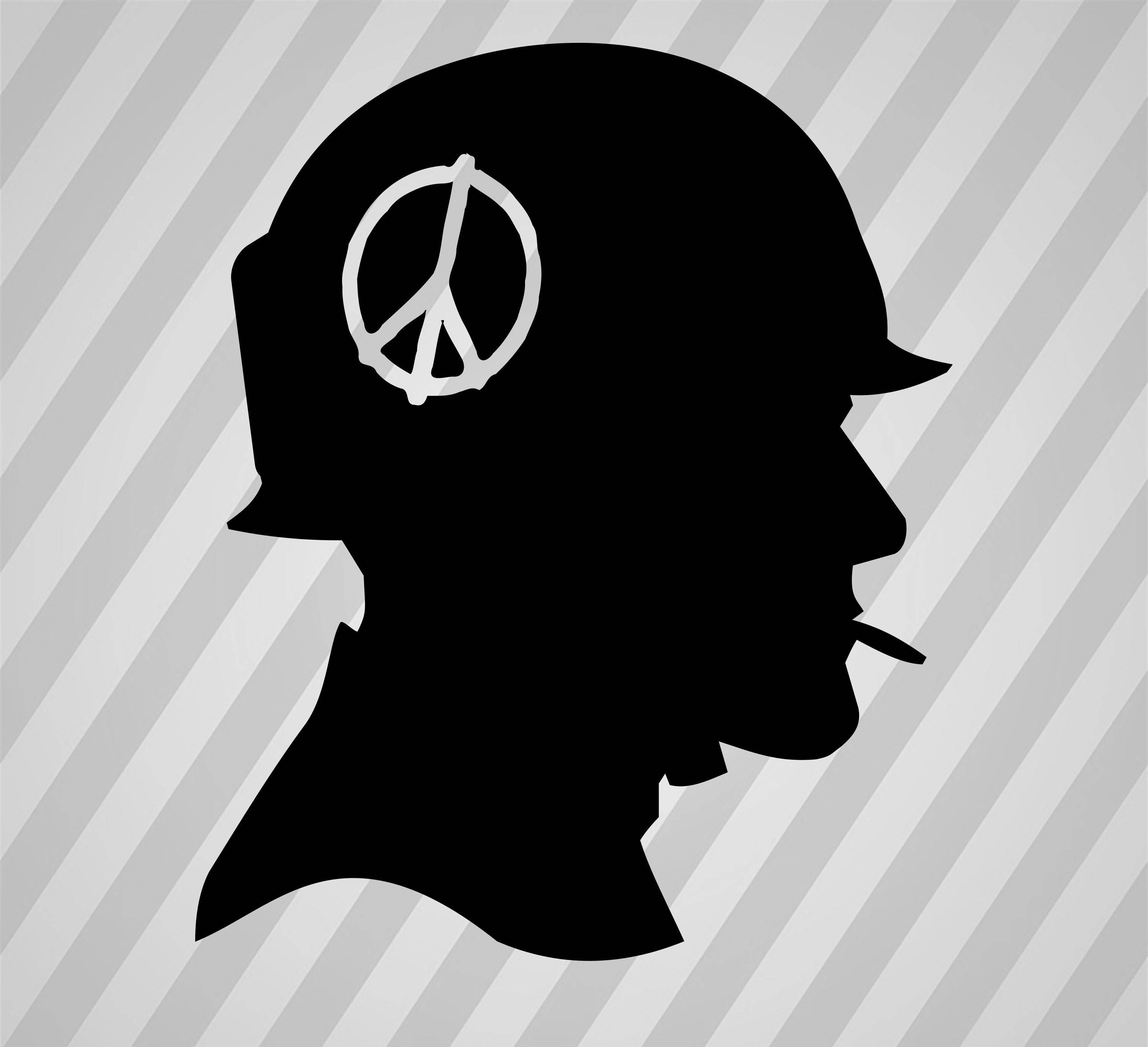 Download Vietnam Soldier Profile Silhouette DIngbat Dxf Svg Eps