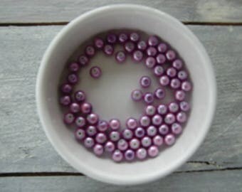 Set of 60 Pink/Purple pearls