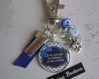 Keychain or bag charm "Phrase humor"
