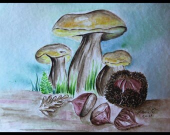 watercolor illustration-watercolor on ARCHES 300 g/m walk in the forest