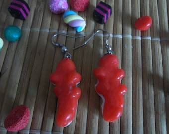 Candy crocodile with polymer clay earring
