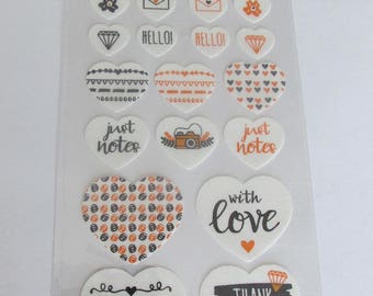 Sticker adhesive love theme