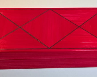 Pencil box with separations, red and black