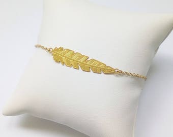 Gold feather - Gold feather Bracelet chic bohemian (boho)