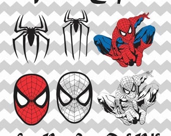Spiderman Digital Download, Clipart SVG Vector file, Spiderman Svg Clipart, Spiderman dxf, Spiderman cutfiles, Superhero clipart,