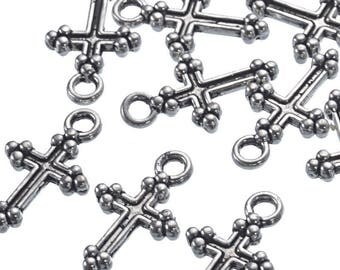 10 pendants charms cross 15x9mm