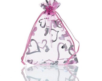 25 mixed bags pouches Organza gift wedding party 9 x 12 cm