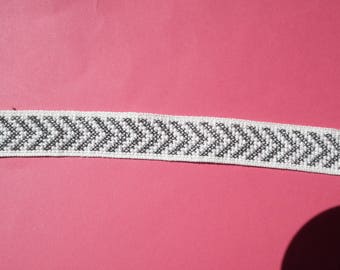 embroidered black and white bracelet