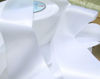 38 mm by the yard white satin ribbon