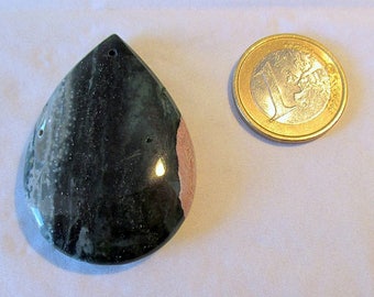 Orbicular ocean - ref42049 - pierced - 43x33x6mm Jasper