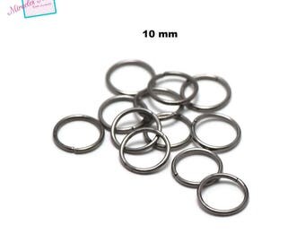 100 rings broken (open) 10 mm, gun metal